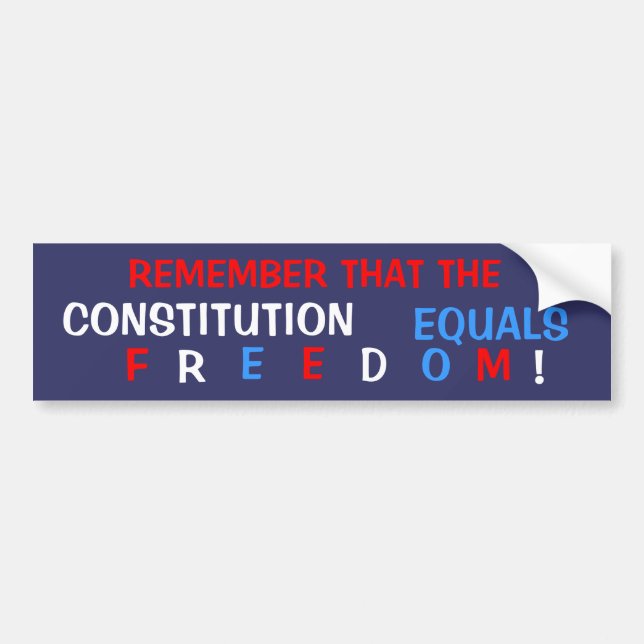 Constitutionele vrijheid bumpersticker (Voorkant)