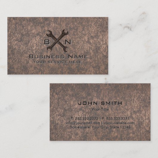 Constructie automatische reparatiehandyman metalli visitekaartje (Voorkant / Achterkant)