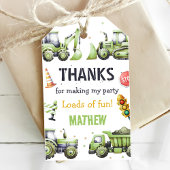 Constructie dumptruck graafmachine 1e verjaardag cadeaulabel