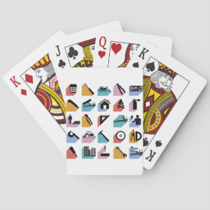 Constructie- en doe-het-zelf-icoontjes voor thuisv pokerkaarten