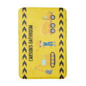 Constructie-excavator Aangepast Kinder geel Badmat (Voorkant Verticaal)