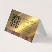 Constructie Gereedschap Iconen | Houten Metaal Ach Visitekaartjes (Voorkant)