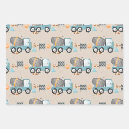 Constructie Gravers Patroon Inpakpapier Vel (Voorkant 3)