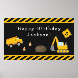 Constructie Happy Birthday met leeftijd Jongen Poster