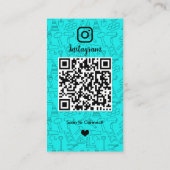 Constructie Instagram Turquoise | QR Code Visitekaartje (Achterkant)