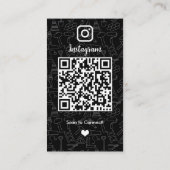 Constructie Instagram Zwart QR-code Visitekaartje (Achterkant)