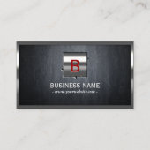 Constructie Metaal ingelijst Modern Monogram Visitekaartje (Voorkant)