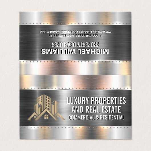 Constructie Metaal Klinknagels | Eigenschappen Log Visitekaartjes (Buitenkant ongevouwen)