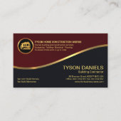 Constructie Red Grey Layer Gold Wave Builder Visitekaartje (Voorkant)