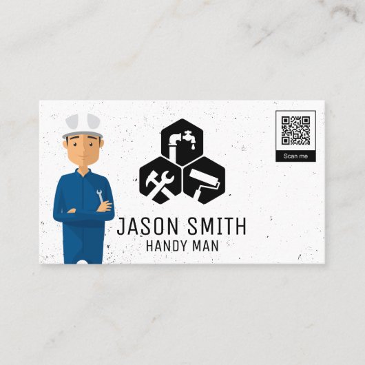 Constructie | Timmerman Diensten | QR Code Visitekaartje (Voorkant)