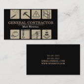 Constructie van General Contractor Builder Visitekaartje (Voorkant / Achterkant)