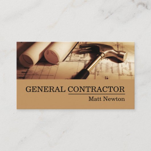 Constructie van General Contractor Builder Visitekaartje (Voorkant)