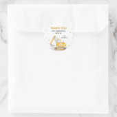 Constructie Verjaardag Classic Ronde Sticker (Tas)