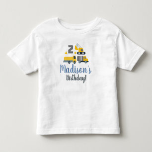 Constructie Verjaardag Twee Voertuig Feestnaam Kinder Shirts
