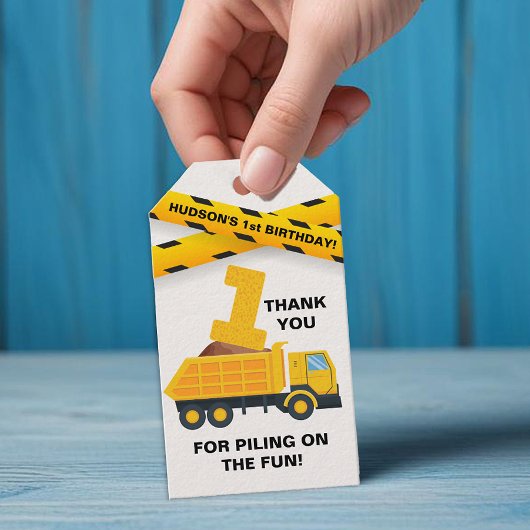 Constructie Verjaardagsfeestje Bedankt Tag  Cadeaulabel