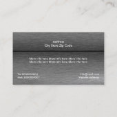 Constructie zwart grijs metaal op maat visitekaartje (Achterkant)