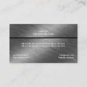 Constructie zwart grijs metaal op maat visitekaartje (Achterkant)