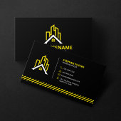 Constructiecontractor Bouwer verbouwing Zwart Visitekaartje