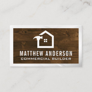 Constructiehuislogo Houten planken Visitekaartje