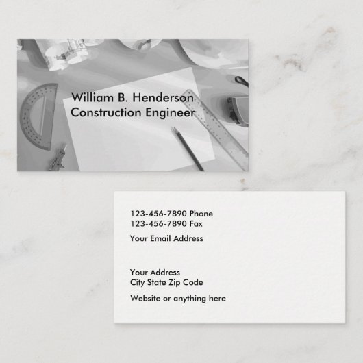 Constructiemengineeringontwerp Visitekaartje (Voorkant / Achterkant)