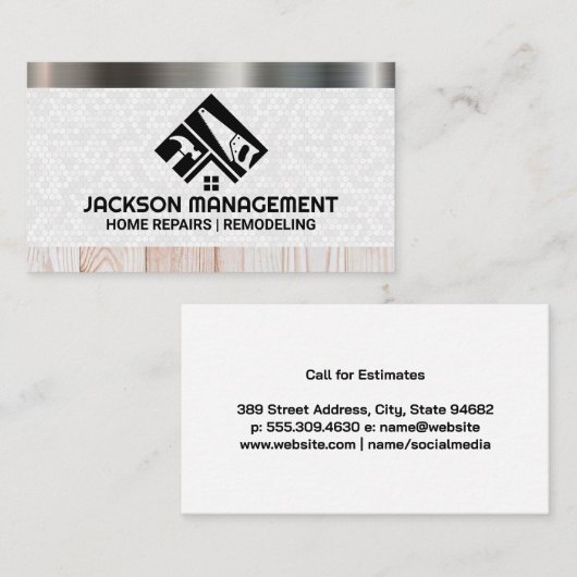 Constructietool Logo | Bouwmateriaal Visitekaartje (Voorkant / Achterkant)