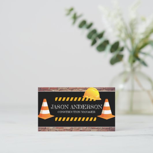 Constructiewerken | Hardhat | Brickwall Visitekaartje (Staand voorkant)