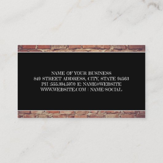 Constructiewerken | Hardhat | Brickwall Visitekaartje (Achterkant)