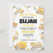 Construction 1er Anniversaire Invitation (Devant)