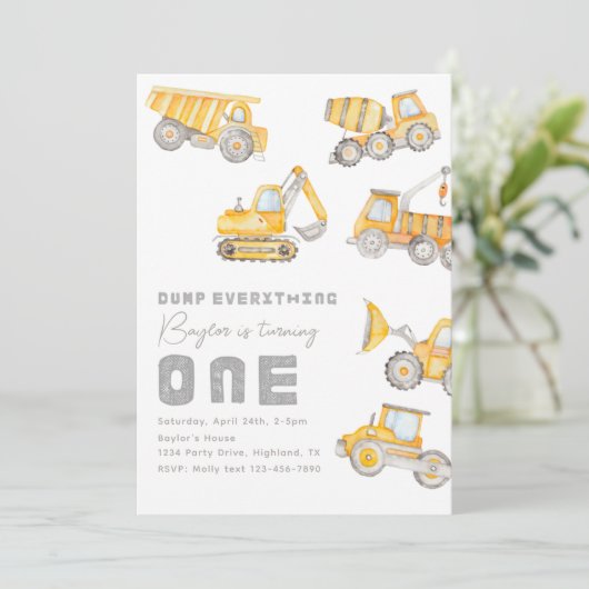 Construction 1er Anniversaire Invitation (Debout devant)