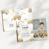 Construction 1er Anniversaire Photo Invitation