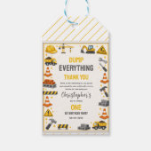 Construction 1ST Birthday | Builder Truck Party Cadeaulabel (Voorkant)