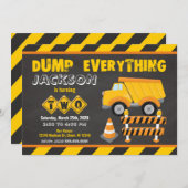 Construction 2e anniversaire Invitation Chalkboard (Devant / Derrière)