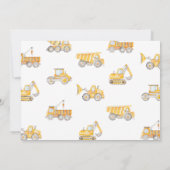 Construction 2e Invitation anniversaire | Camion (Dos)