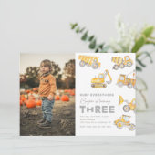 Construction 3e anniversaire Invitation photo (Debout devant)