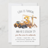 Construction 3ème anniversaire de fête Invitation (Devant)