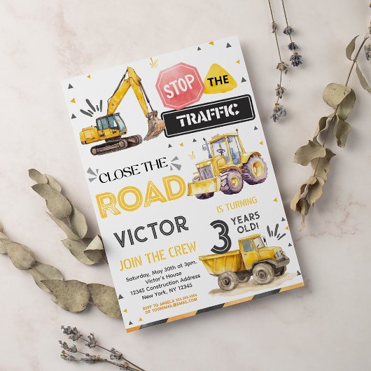 Construction 3ème anniversaire Invitation