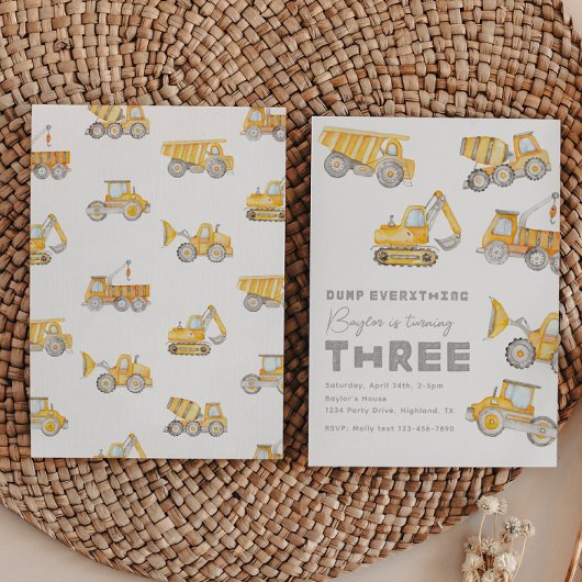 Construction 3ème anniversaire Invitation