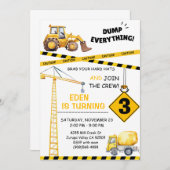 Construction 3ème anniversaire Invitation (Devant / Derrière)