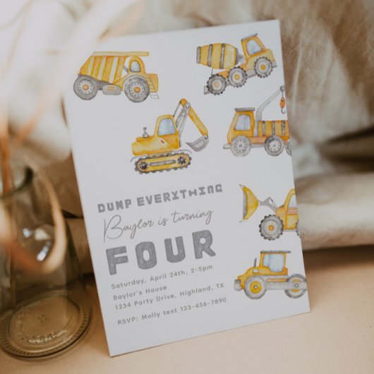Construction 4ème anniversaire Invitation