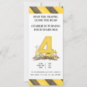 Construction 4th Birthday Invitation Kaart (Voorkant)