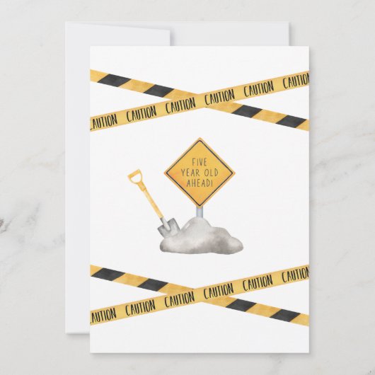 Construction 5e anniversaire Invitation (Dos)