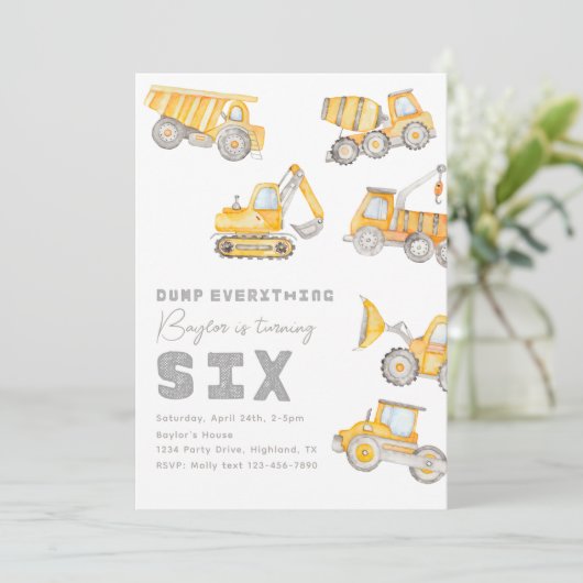 Construction 6ème anniversaire Invitation (Debout devant)