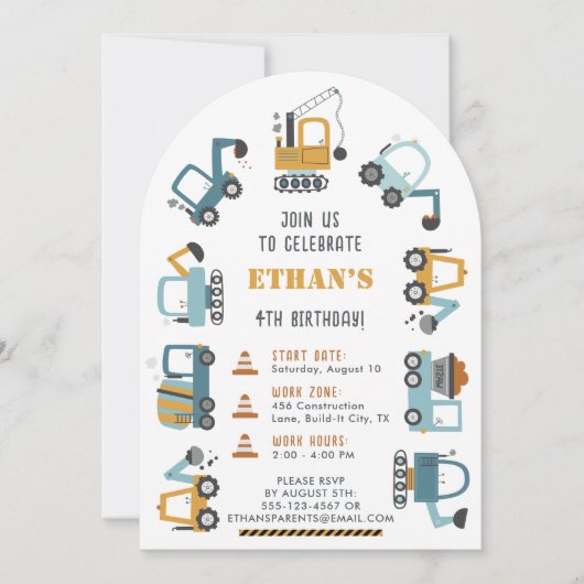 Construction à thème Anniversaire Invitation pour (Devant)