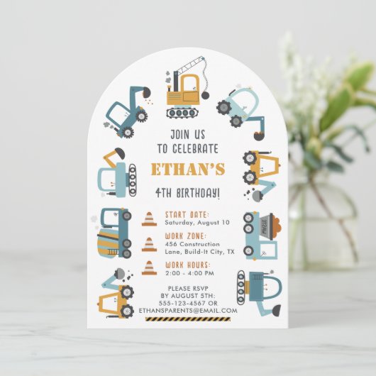 Construction à thème Anniversaire Invitation pour  (Debout devant)