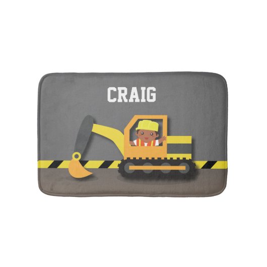 Construction African American Boys Room Decor Badmat (Voorkant)