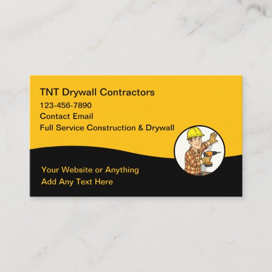 Construction And Drywall Business Cards Visitekaartje (Voorkant)