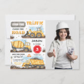 Construction Anniversaire Fête Invitation Avec Pho (Devant)