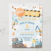 Construction Anniversaire Fête Invitation Garçons  (Devant)