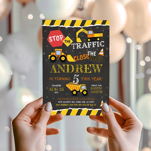 Construction Anniversaire Invitation Garçon