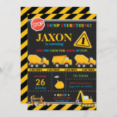 Construction Anniversaire Invitation Garçon (Devant / Derrière)